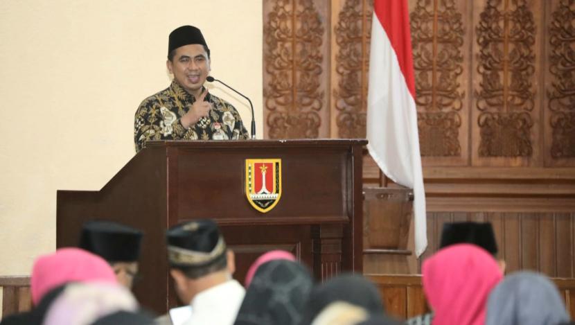  Wakil Gubernur (Wagub) Jawa Tengah, Taj Yasin Maimoen, saat menghadiri Acara  Santripreneur Award oleh Muslim Trade Center (MTC) Jawa tengah, di Balai Kota Semarang, Jumat (30/12).