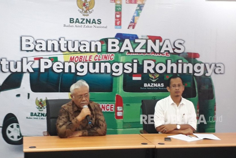 Wakil Ketua Baznas, Zainulbahar Noor (kiri) dan Direktur Pendistribusian dan Pendayagunaan, Mohammad Nasir Tajang (kemeja putih).