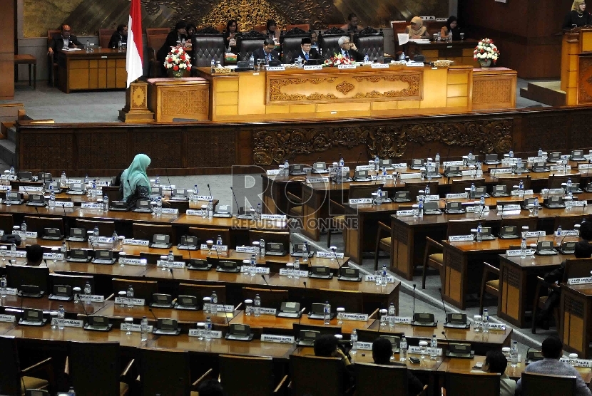 Suasana rapat paripurna di kompleks parlemen Senayan. 