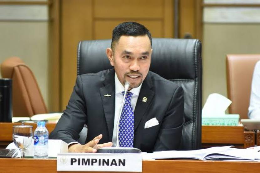  Wakil Ketua Komisi III DPR RI Ahmad Sahroni. Sahroni minta PPATK buka data transaksi mencurigakan terkait Pemilu 2024.