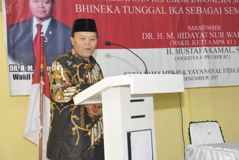 Wakil Ketua MPR Hidayat Nur Wahid melakukan  Sosialisasi Empat Pilar MPR RI, di Kota Bengkulu, Kamis (21/12).     