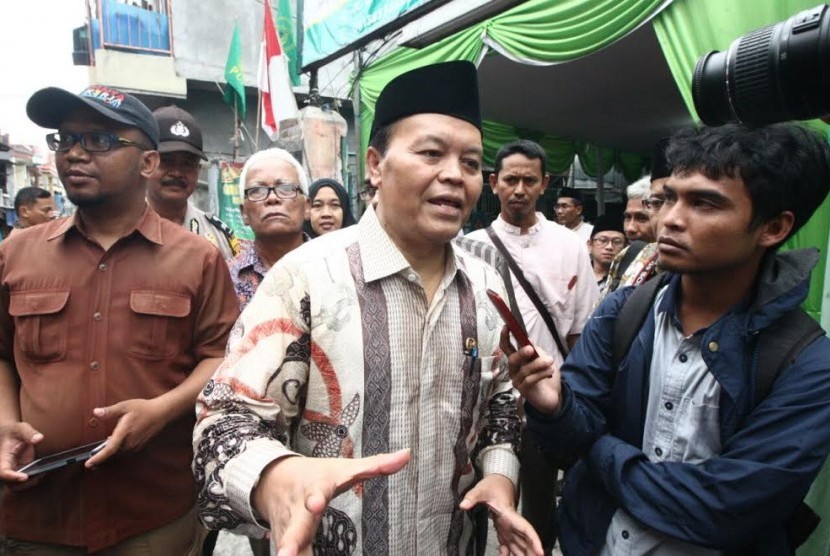 Wakil Ketua MPR Hidayat Nur Wahid melakukan sosialisasi empat pilar di Dewan Pengurus Wilayah Persatuan Umat Islam (PUI) DKI Jakarta.