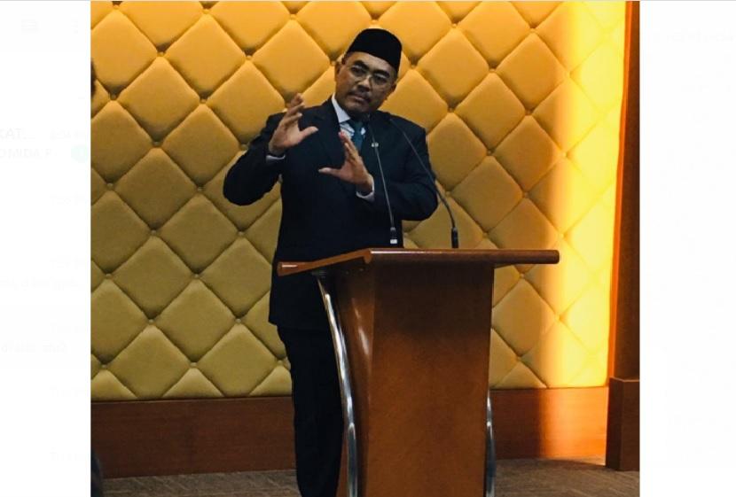 Wakil Ketua MPR Jazilul Fawaid saat melakukan konferensi press selepas Sidang Tahunan MPR, Jakarta, Jumat (14/8), memberi apresiasi kepada Presiden Joko Widodo.