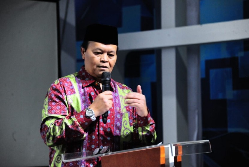Wakil Ketua MPR RI Hidayat Nur Wahid saat menyampaikan kata kunci pada acara In House Training Pedoman Perilaku Penyiaran dan Standar Program Siaran (P3SPS).