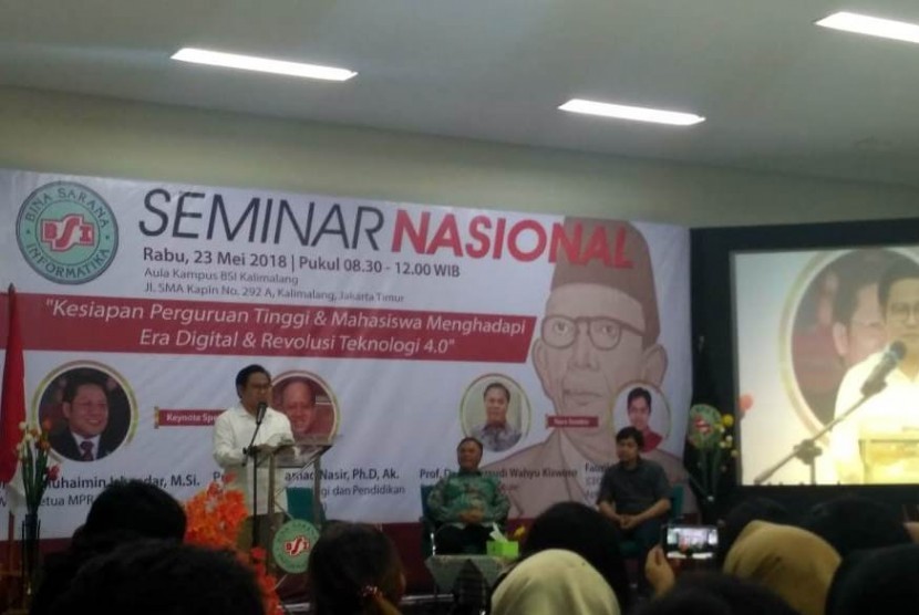 Wakil Ketua MPR RI Muhaimin Iskandar menjadi pembicara di seminar nasional yang diadakan oleh BSI.