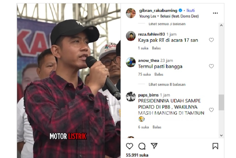 Rayakan Sumpah Pemuda, Wapres Gibran Bacakan Doorprize Mancing Bekasi: Motor Listrik untuk Solihin