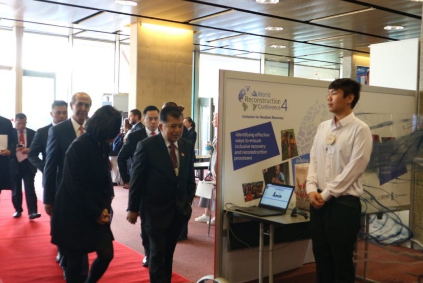 Wakil Presiden Jusuf Kalla menghadiri forum PBB, Global Platform on Disaster Risk Reduction (UNDRR) di Internasional Conference Center Geneva (CICG), Jenewa, Swiss, Kamis (16/5).