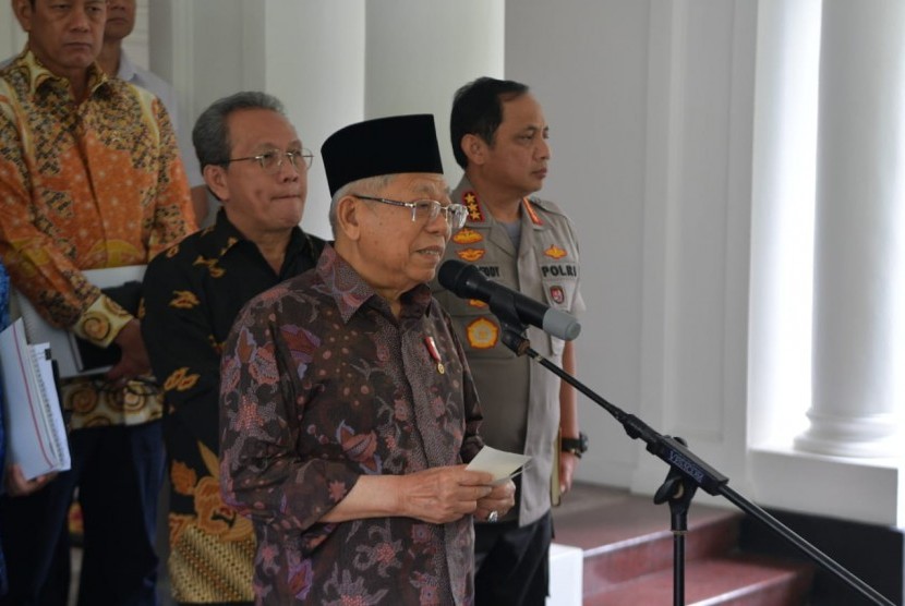 Wakil Presiden Maruf Amin di Rumah Dinas Wapres., Jalan Diponegoro, Jakarta, Senin (17/2).
