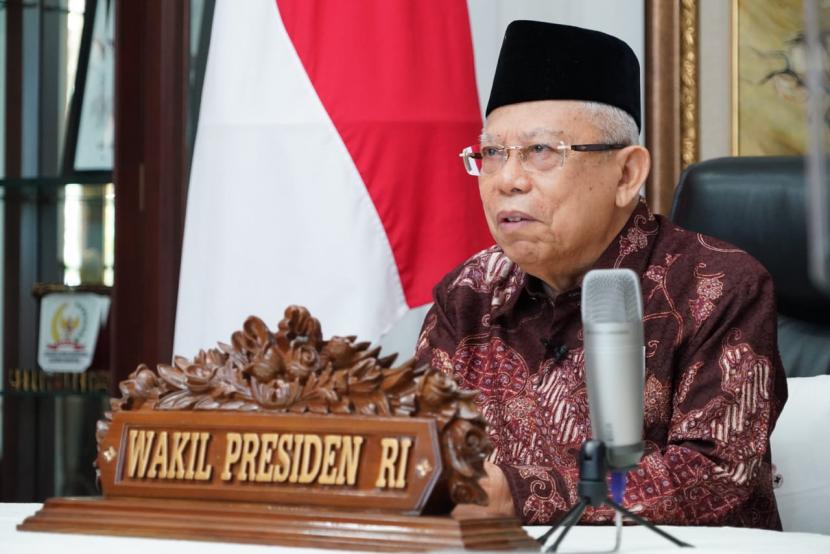 Wakil Presiden KH Ma'ruf Amin. Wapres menyebut, keuangan syariah Indonesia berkembang cukup pesat bahkan di tengah pandemi Covid-19.
