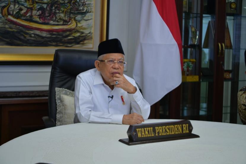 Wakil Presiden Maruf Amin saat sambutan di acara penutupan Pekan Fintech Nasional tahun 2020 yang bertema “Mempercepat Pemulihan Ekonomi Nasional melalui Upaya Bersama Digitalisasi Jasa Keuangan Indonesia