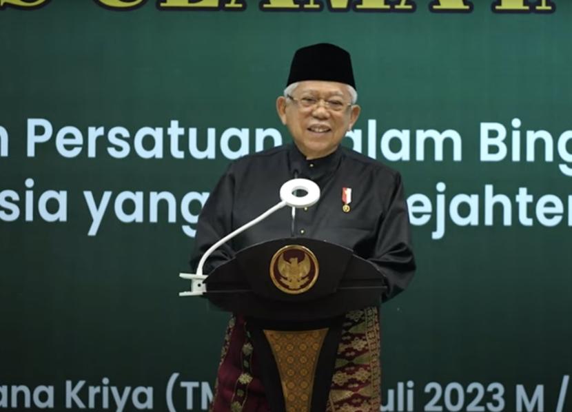 Wakil Presiden KH Maruf Amin menyatakan potensi industri ekonomi syariah di Indonesia sangatlah banyak  