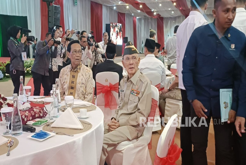 Wakil Presiden (Wapres) periode 1993-1998 sekaligus Panglima ABRI Jenderal (Purn) Try Sutrisno di Balai Kartini, Jakarta Selatan, Selasa (6/5/2025) sore.