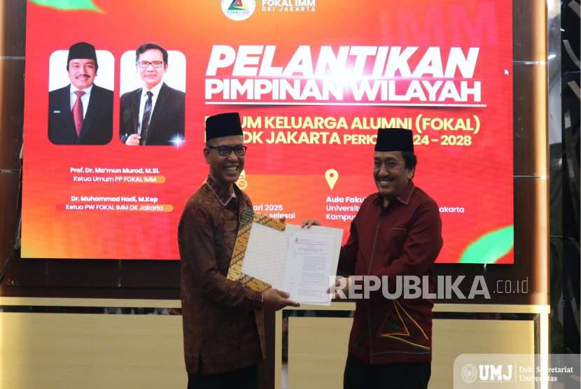 Wakil Rektor I Universitas Muhammadiyah Jakarta (Warek I UMJ) Dr. Muhammad Hadi, S.KM., M.Kes. dilantik sebagai Ketua Pimpinan Wilayah Forum Keluarga Alumni Ikatan Mahasiswa Muhammadiyah (PW FOKAL IMM) Daerah Khusus Jakarta Periode 2024-2028.