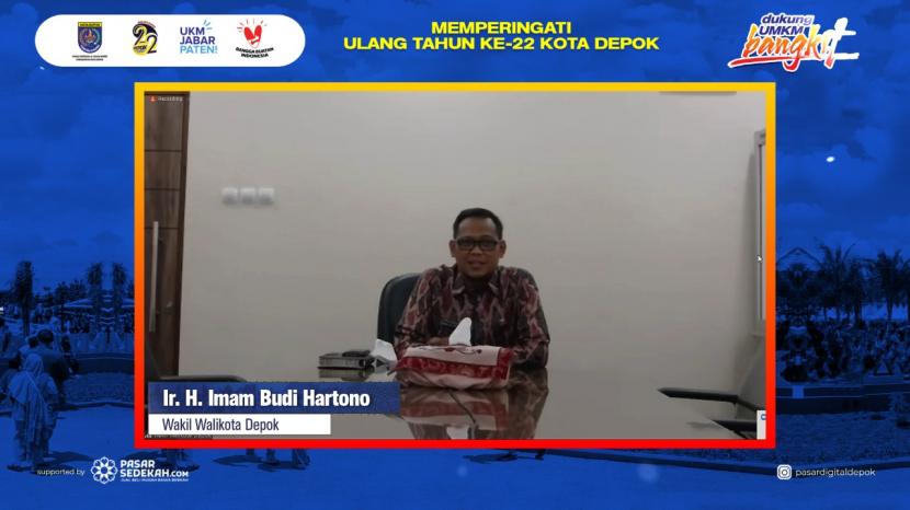 Wakil Wali Kota Depok Imam Budi Hartono di sela Webinar Nyok Bangkit UMKM Depok mengajak pelau UMKM memaksimalkan penjualan produk salah satunya dengan berjualan secara dalam jaringan (daring) atau online.