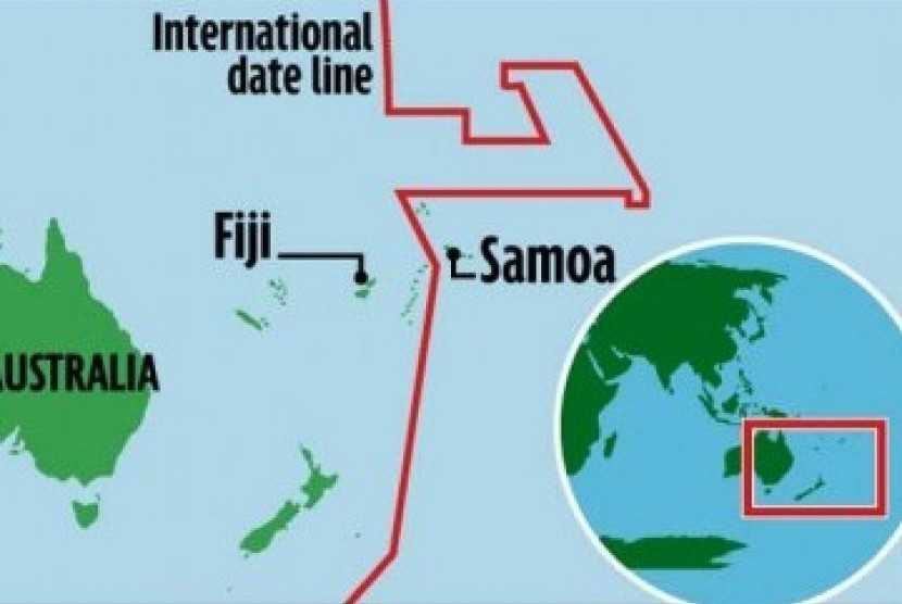Lokasi Negara Samoa di tengah Samudera Pasifik
