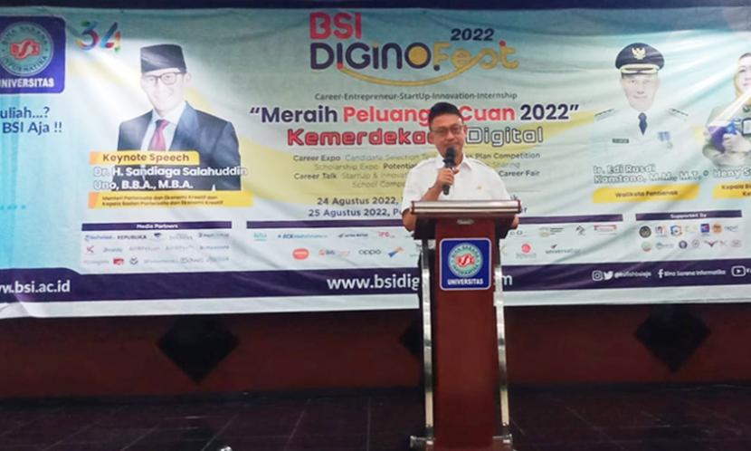 Wali Kota Pontianak Edi Rusdi Kamtono mengapresiasi kegiatan BSI DiginoFest 2022 yang diselenggarakan oleh Universitas Bina Sarana Informatika (BSI). 