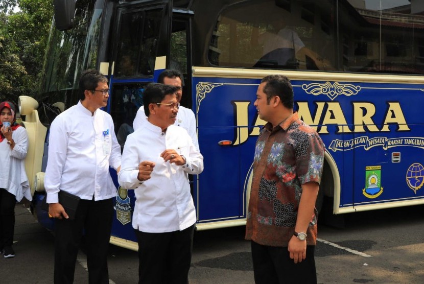 Wali Kota Tangerang Arief R Wismansyah saat meninjau persiapan pelaksanaan Rakor Apeksi.