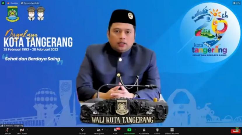 Wali Kota Tangerang Arief R Wismansyah saat Peringatan Isra Miraj dan HUT Kota.