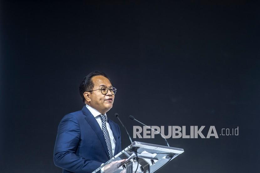 Wamen BUMN II Kartika Wirjoatmodjo memberikan paparannya pada Mandiri Investment Forum 2022 di Jakarta, Rabu (9/2/2022). Perbaikan tata kelola menjadi kunci dalam membangun kepercayaan investor dan masyarakat terhadap perusahaan pelat merah.