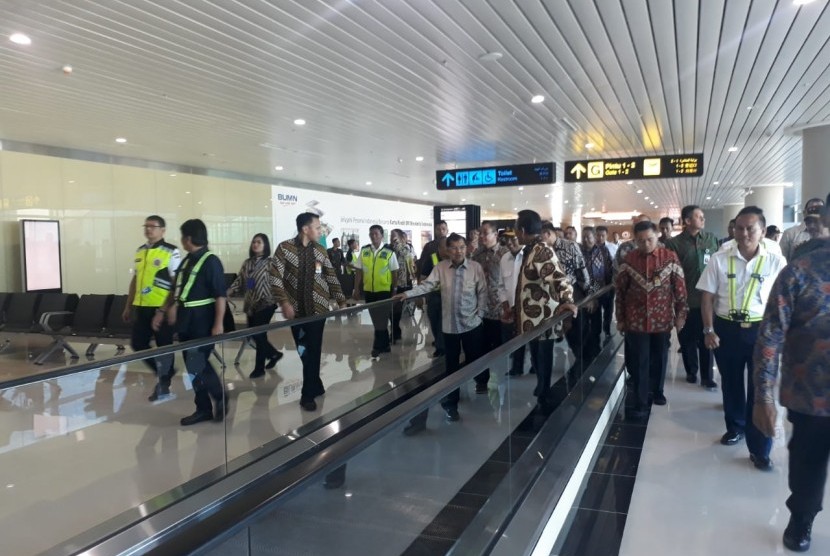 Wapres Jusuf Kalla meninjau fasilitas Yogyakarta International Airport, Sabtu (4/5).