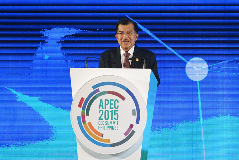 Wapres Jusuf Kalla menjadi pembicara pada sesi dialog Konferensi Tingkat Tinggi Kerja Sama Ekonomi Asia Pasifik (APEC), di Manila, Filipina, Rabu (18/11).