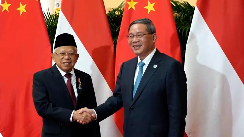 Wapres KH Maruf Amin melakukan pertemuan bilateral dengan PM China Li Qiang.