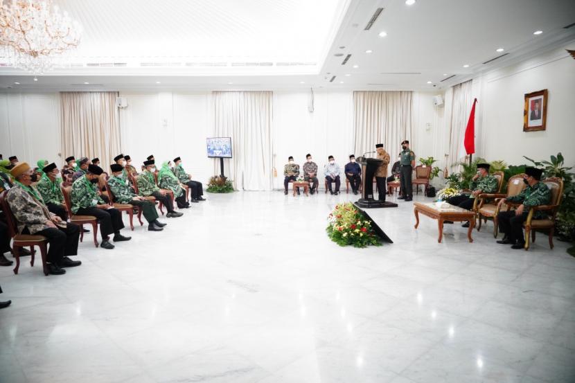 Wapres KH Maruf Amin membuka Muktamar  Al-Ittihadiyah ke-20, di Istana Wakil Presiden, Rabu (14/9/2022).