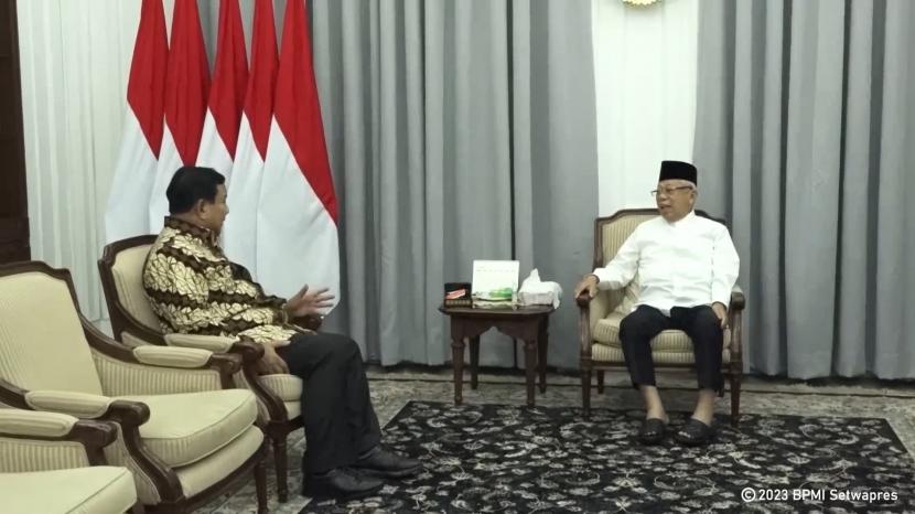 Wapres Terima silaturahim Menhan Prabowo Subianto dan KSAD Jenderal Dudung Abdurachman 