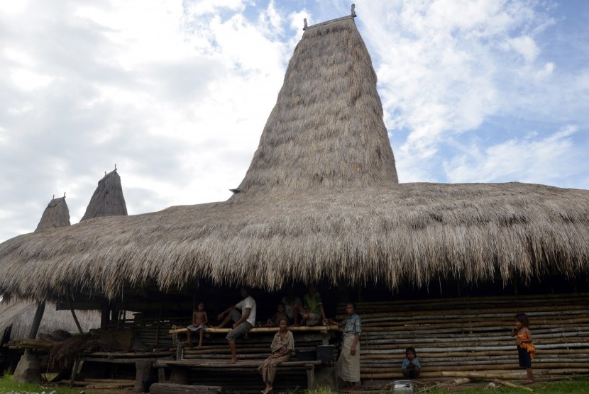 Rumah adat sumba di  Wainyapu, Kecamatan Kodi Balaghar, Kabupaten Sumba Barat Daya, Nusa Tenggara Timur (NTT) - ilustrasi 