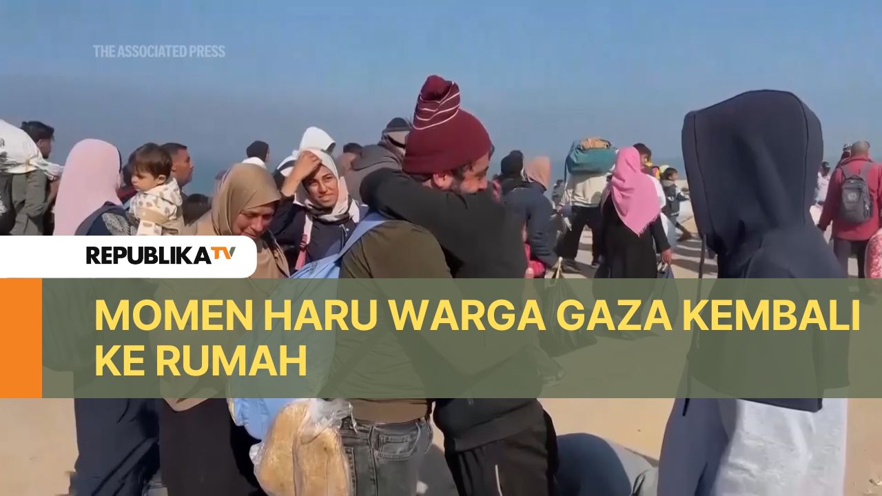 Warga Gaza yang mengungsi di wilayah Selatan kembali ke rumah mereka di Utara.