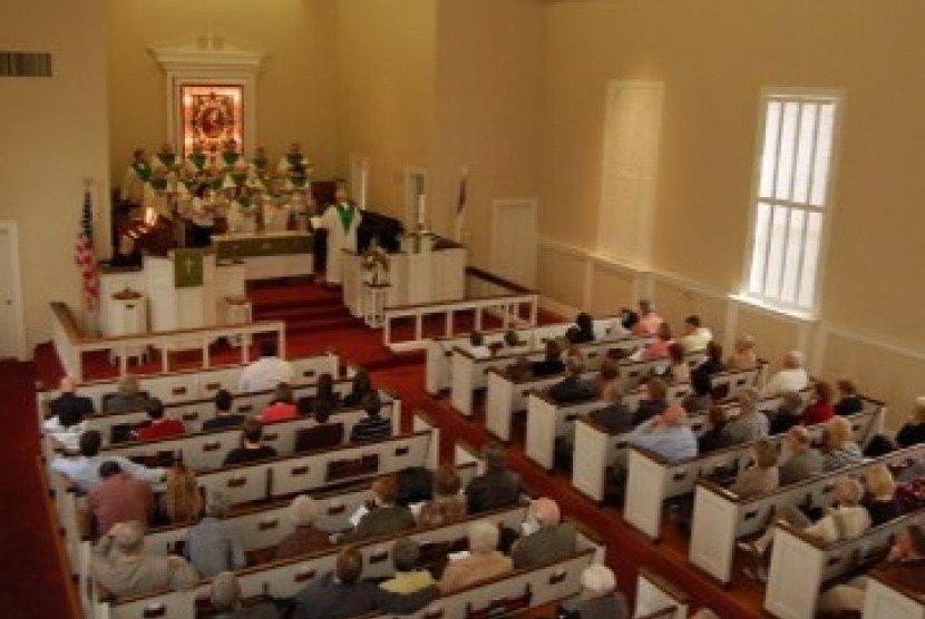 Warga Kristiani AS beribadah di sebuah Gereja (Illustrasi)