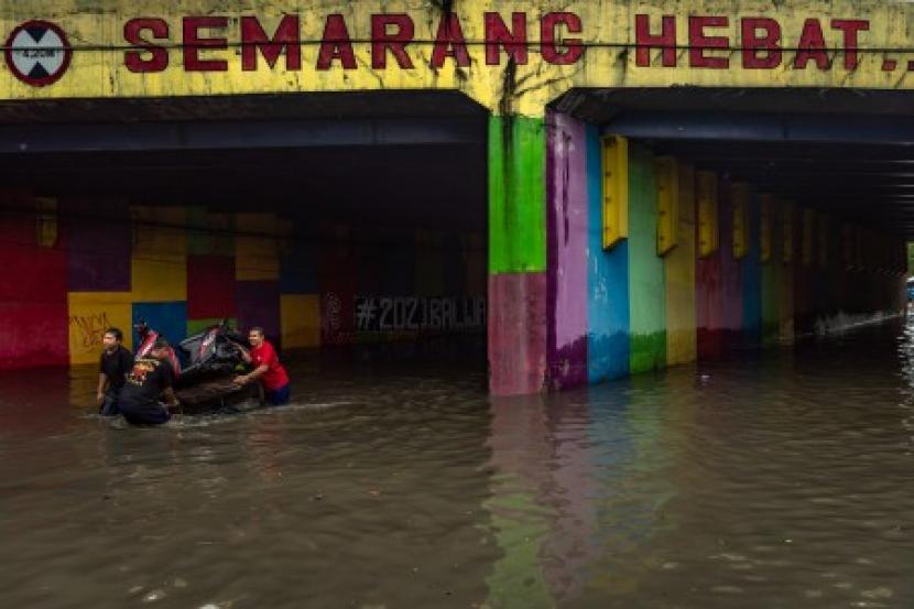 Ilustrasi banjir Semarang, Jawa Tengah.
