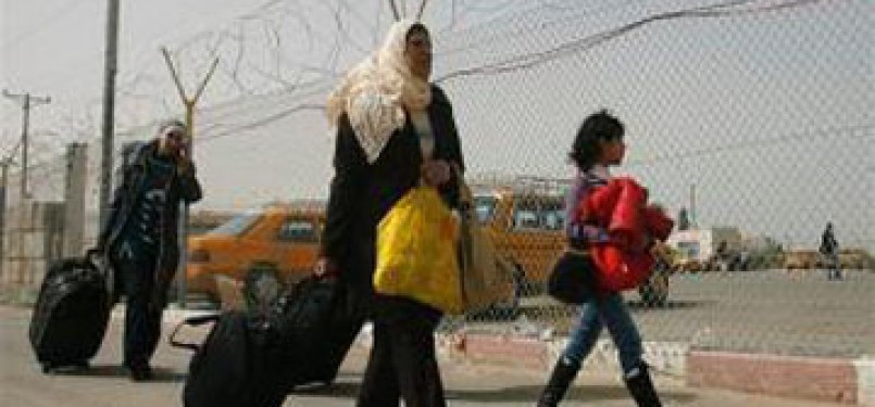Warga Palestina di perbatasan Rafah