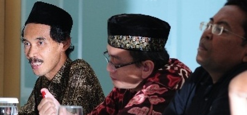 Wasekjen PBNU Abdul Munim (kiri) dan rombongan saat berkunjung ke Republika, Jumat (10/6).