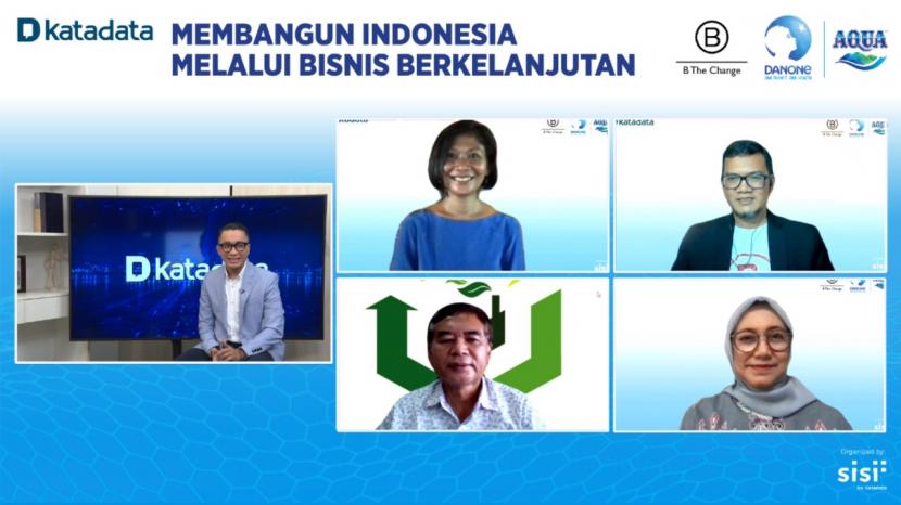 Webinar bertema Membangun Indonesia Melalui Bisnis Berkelanjutan yang diselenggarakan Kata Data, Kamis (27/5).