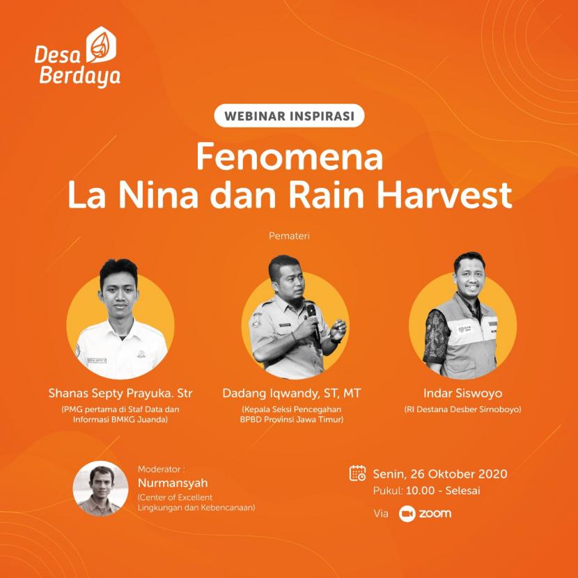 Webinar fenomena La Nina dan Rain Harvest.