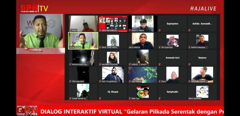 Webinar Indonesia Bureacsracy and Service Watch bertema Gelaran Pilkada Serentak dengan Protokol Kesehatan Ketat menjalankan agenda demokrasi Indonesis