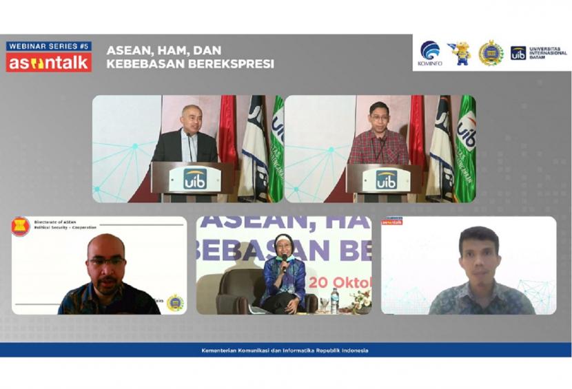 Webinar Series #5 ASEAN Talk: ASEAN, HAM, dan Kebebasan Berekspresi, di Batam, baru-baru ini.