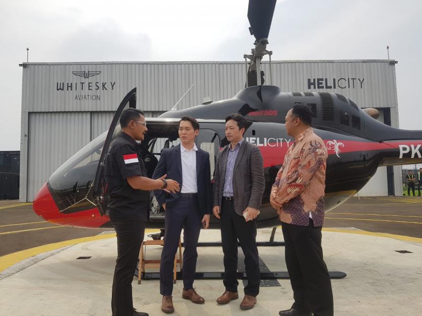 Whitesky Aviation Helicity Indonesia mendapatkan kunjungan dari produsen helikopter dunia, Bell Helicopter dan Textron Group di Cengkareng Heliport Capt A Toos Sanitioso, Banten.