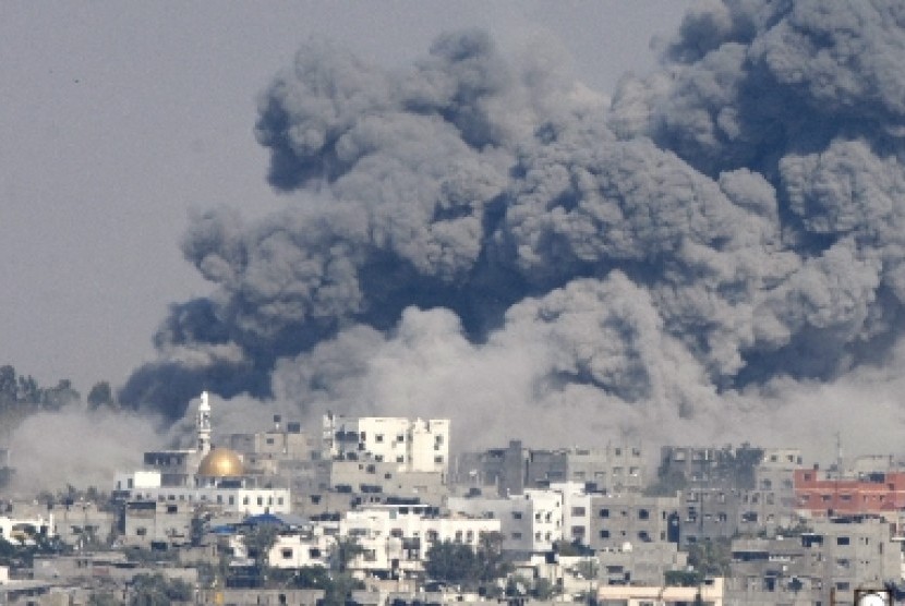 Wilayah Jalur Gaza dibombardir militer Israel.