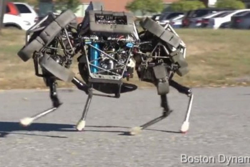 WildCat, robot terbaru rancangan Boston Dynamics, yang mampu bergerak dan berlari tanpa ditautkan dengan kabel daya utama.
