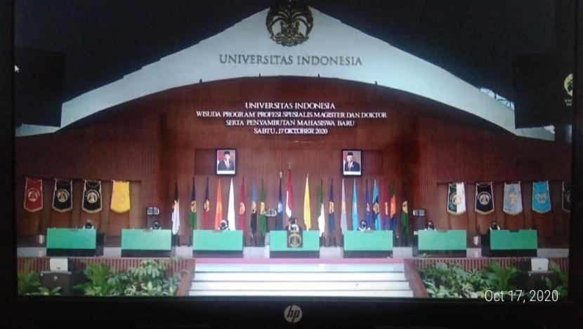 UI Gelar Wisuda Virtual untuk 7.377 Lulusan. Wisuda virtual Universitas Indonesia (UI) untuk Program Pascasarjana (Profesi, Spesialis, Magister dan Doktor) di Balairung UI, Sabtu (17/10). 