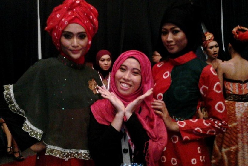 Wiwid Lestari saat mengikuti sebuah acara fashion show.