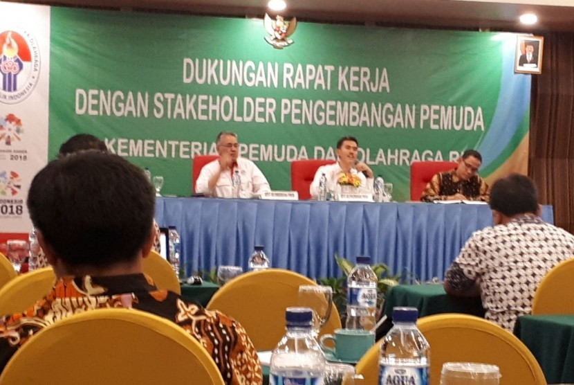 Workshop Koordinasi Strategis Lintas Sektoral Bidang Pelayanan Kepemudaan yang diselenggarakan oleh Deputi II Kemenpora di Hotel Sunlake, Sunter, Jakarta Utara.