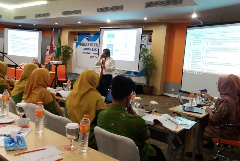 Workshop Program Akreditasi Tingkat Dasar yang diselenggarakan oleh RS PKU Muhammadiyah Surakarta. 