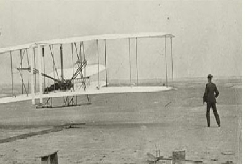 Wright bersaudara uji coba pesawat.