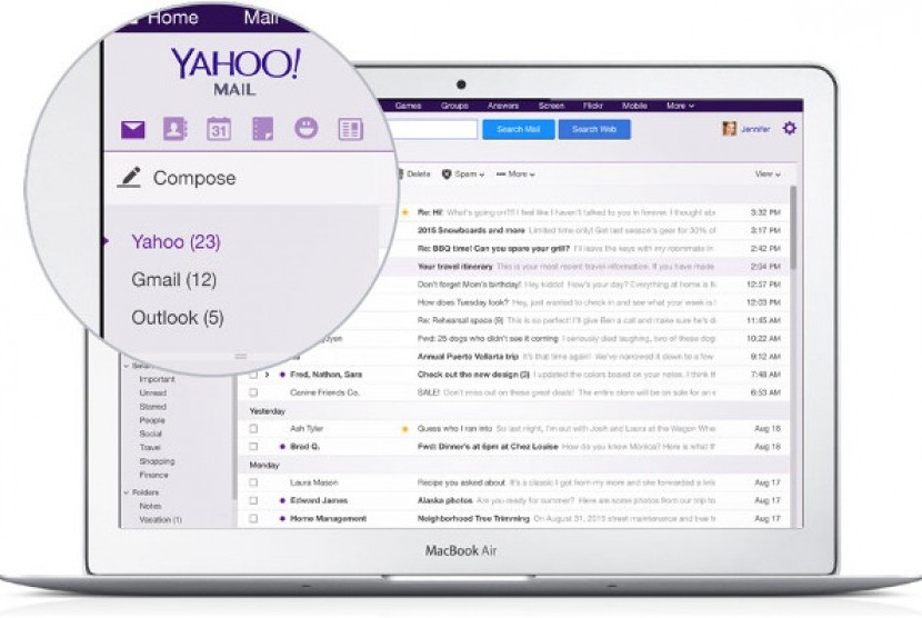 Yahoo Mail tambah pemindai sidik jari.