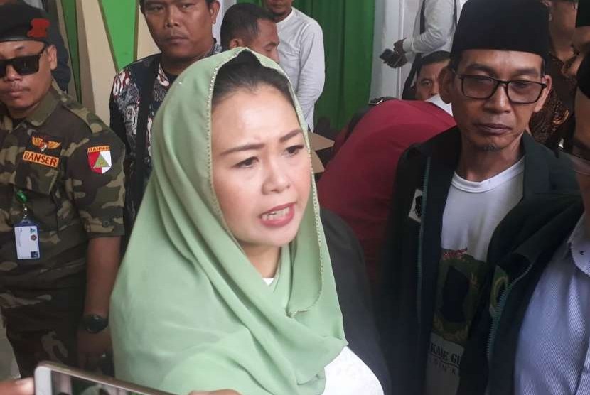 Yenny Wahid tiba di Rumah Pergerakan Politik Gus Dur, Kalibata, Jakarta, Rabu (26/9). 