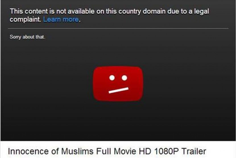 Youtube tarik film Innocence of Muslims.