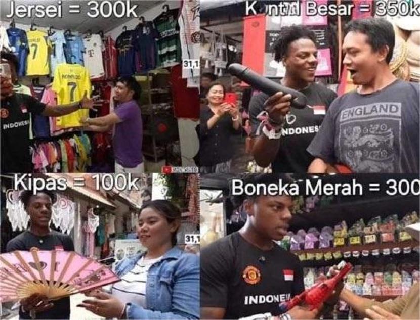 Youtuber Speed kena scam pedagang Pasar Ubud, Bali.